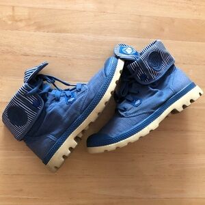 Palladium Womens Baggy Jean Denim Canvas Lace Up Boots - Size 8